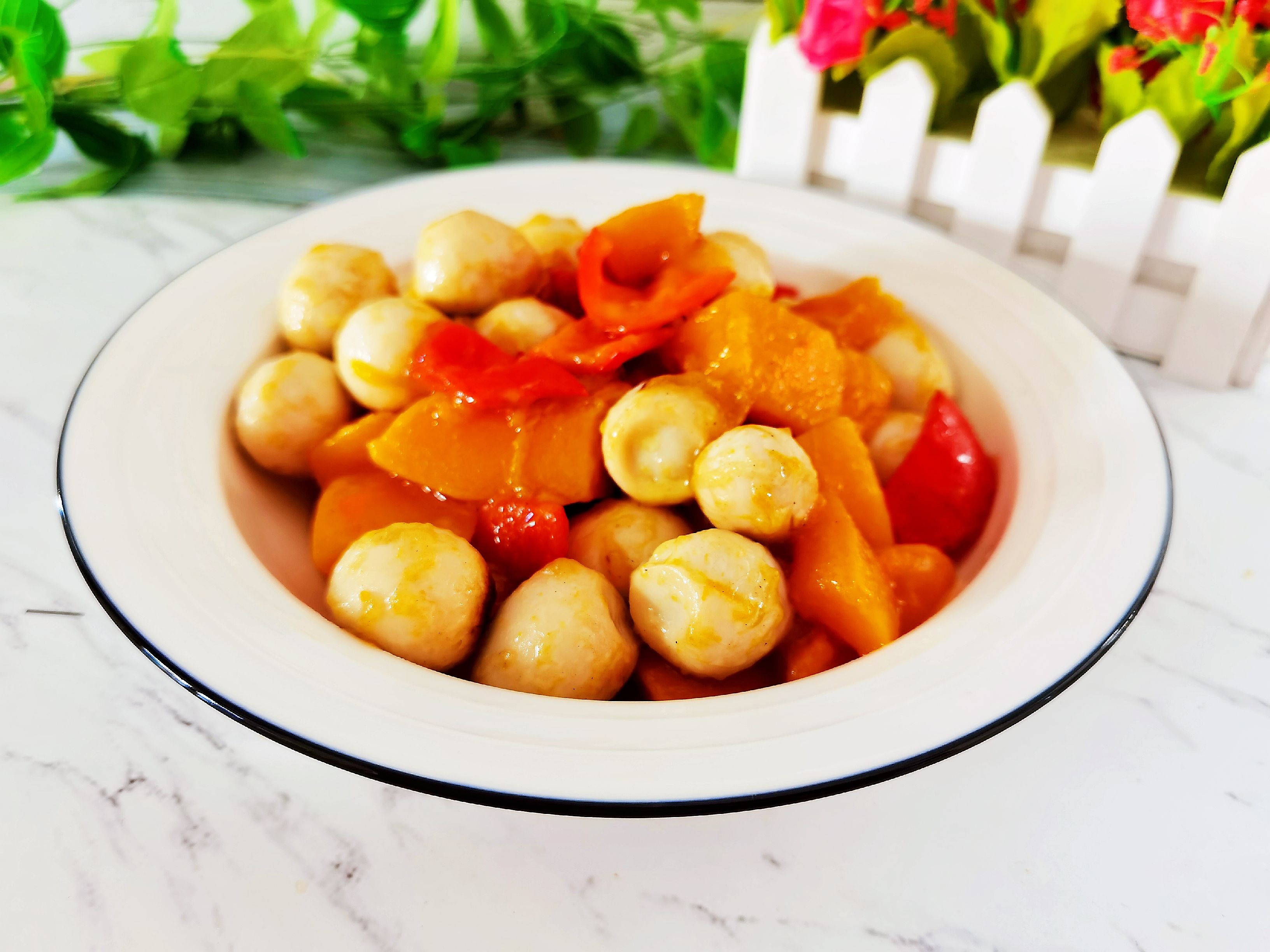 粤菜传统名菜简易家常版-珍珠南瓜,清甜软糯,老人孩子都爱吃成品图